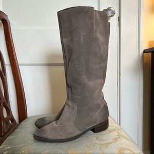 Suede grey knee high boot size 8